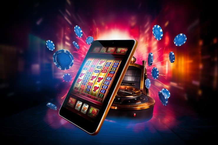 Habanero live dealer studio with croupier dealing cards at blackjack table, streamed on mobile phone